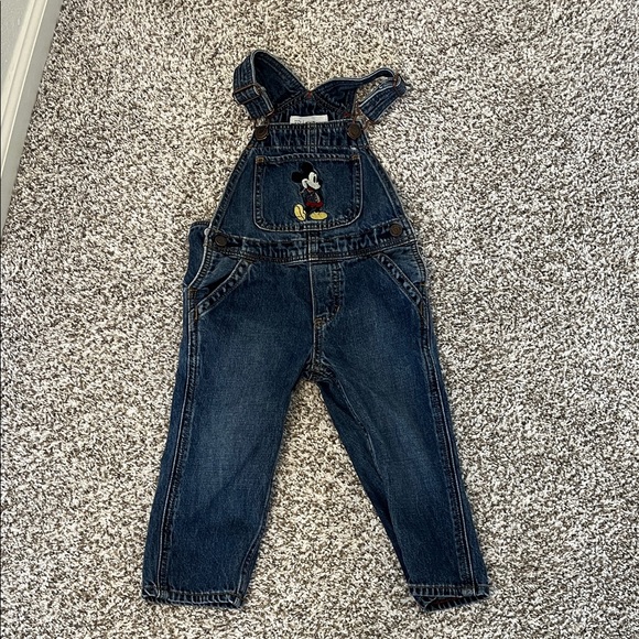 GAP Other - GAP Dark Blue Denim Overalls with Mickey Embroidery
